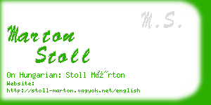 marton stoll business card